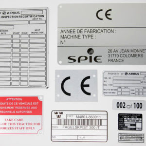 Etiquettes C.E. en aluminium - Serilec